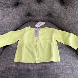 Jacadi Girls Light Lime Green Cotton Cardigan